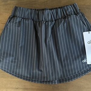 Share Alo Yoga Pinstripe Daylight Mini Skirt Black / White Stripe Sz Extra Small